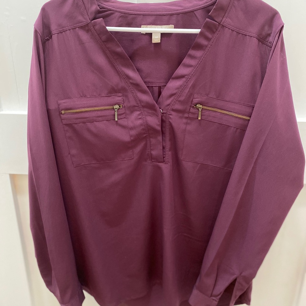 Banana Republic plum Women’s tunic w/zipper front
